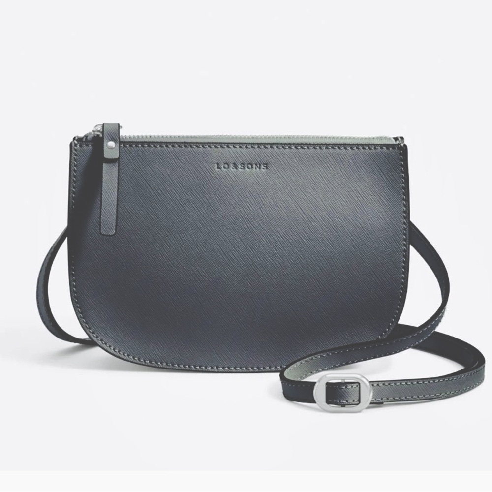 NWOT - Lo & Sons - Large Waverley 2, Dark Grey Saffiano